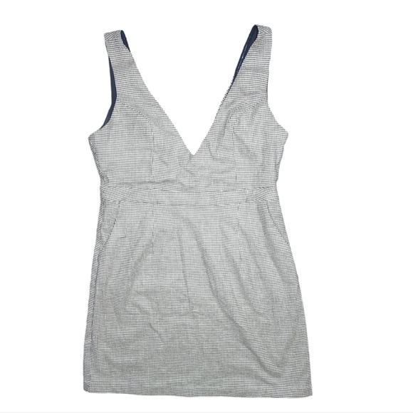 Lulus Here With You Pinafore Houndstooth Plaid V-Neck Sheath Mini Dress - Picture 3 of 13